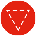 Downward triangle encouraging users to scroll down